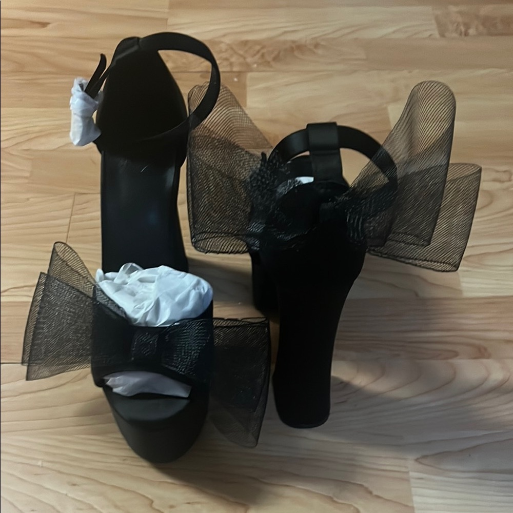 ‼️NWT‼️Dolls Kill X Unholy Elegant Black Women's Heels with Bow Detail Size 8